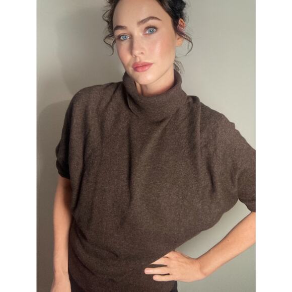 Laurie B. Brown Cashmere Blend Dolman Sleeve Short Sleeve Knit Sweater ~ Sz S/M - Picture 1 of 7